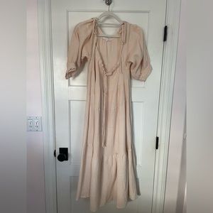 OLIVACEOUS maxi dress, light pink, size small